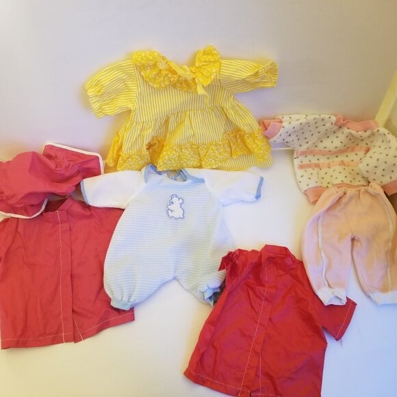 Baby Doll Clothes Dress, Sleeper, Two Piece Outfit, Two Raincoats, One Rain Hat - Picture 1 of 12